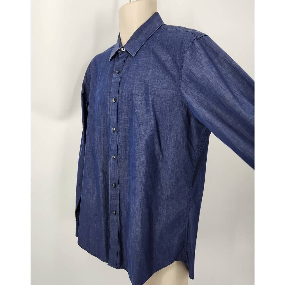 Apt. 9 Slim Fit Dress Shirt Men's Size Large Blue Long Sleeves - Picture 5 of 8